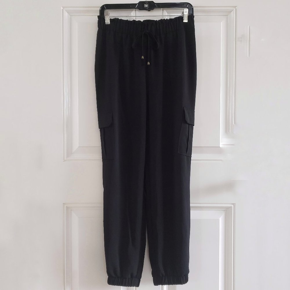 JOE B(by Joe BenBasset) Ankle Elastic Waist Black Cargo Jogger Pants SZ M
